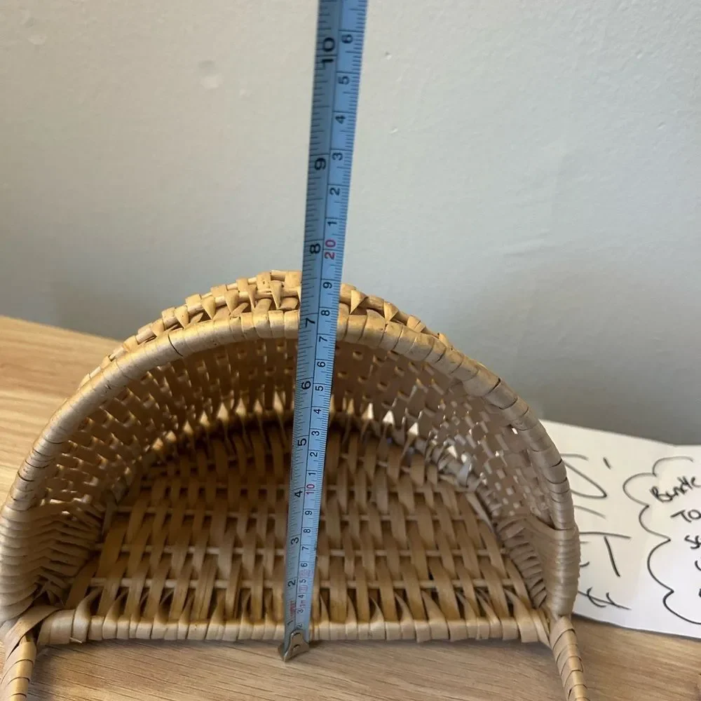 2 - Woven Wall Baskets with Handle - Natural